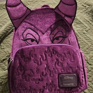 Loungefly Kids Purple Maleficent Velvet Mini Backpack